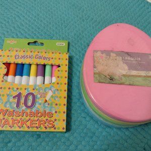NEW Lot of easter egg foam shapes and washable markers 10-pack